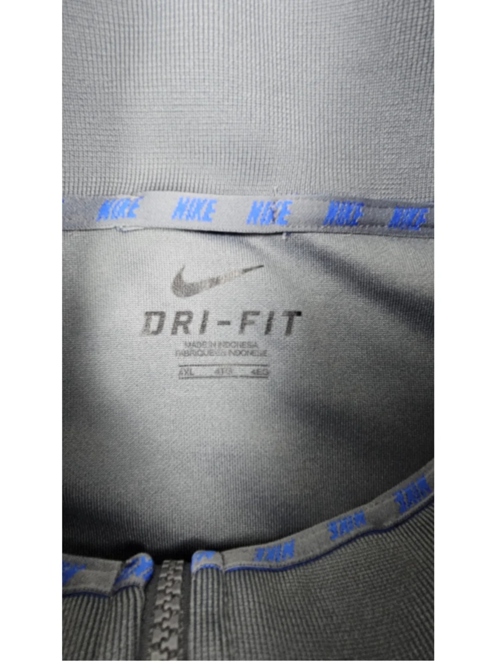 Nike Dri-FIT Track Jacket Men’s 3XL Gray Blue Full Zip Mesh Panel Swoosh